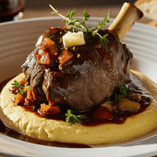 Braised Beef Shank Recipe with Creamy Polenta