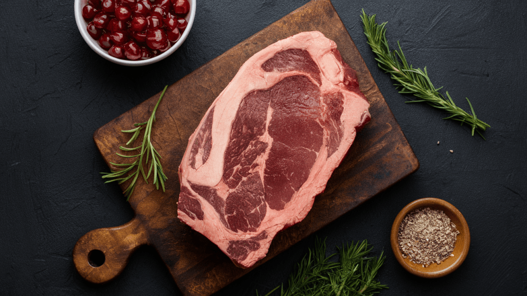 Silverside Beef Cut on a Butcher Block